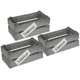 UNUS Dekokiste 3er Set grau washed