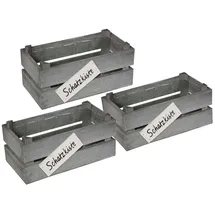 UNUS Dekokiste 3er Set grau washed