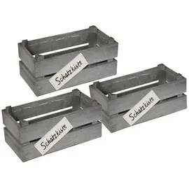 UNUS Dekokiste 3er Set grau washed