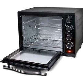 Z-Line TurboTronic Minibackofen mit Umluft und Drehspieß 35 Liter, Schwarz, inkl. 2x Backblech, 1600W Mini Backofen Camping Pizzaofen Klein/Groß