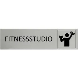 CombiCraft Aluminium Türschild Fitnessstudio 165x45mm mit 3M-Tape