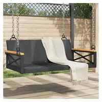 VidaXL Hängebank Schwarz 109x62x40 cm Poly Rattan
