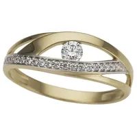 FIRETTI Goldring Schmuck Geschenk Gold 333 bicolor, zweifarbig, verschlungene Optik, mit Zirkonia (synth) gelb|goldfarben 16