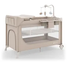 Kinderkraft LEODY UP Reisebett mit Zubehör, Beige