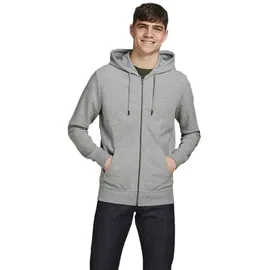 JACK & JONES Basic Reißverschlusspullover Light Grey Melange / Regular Fit XL
