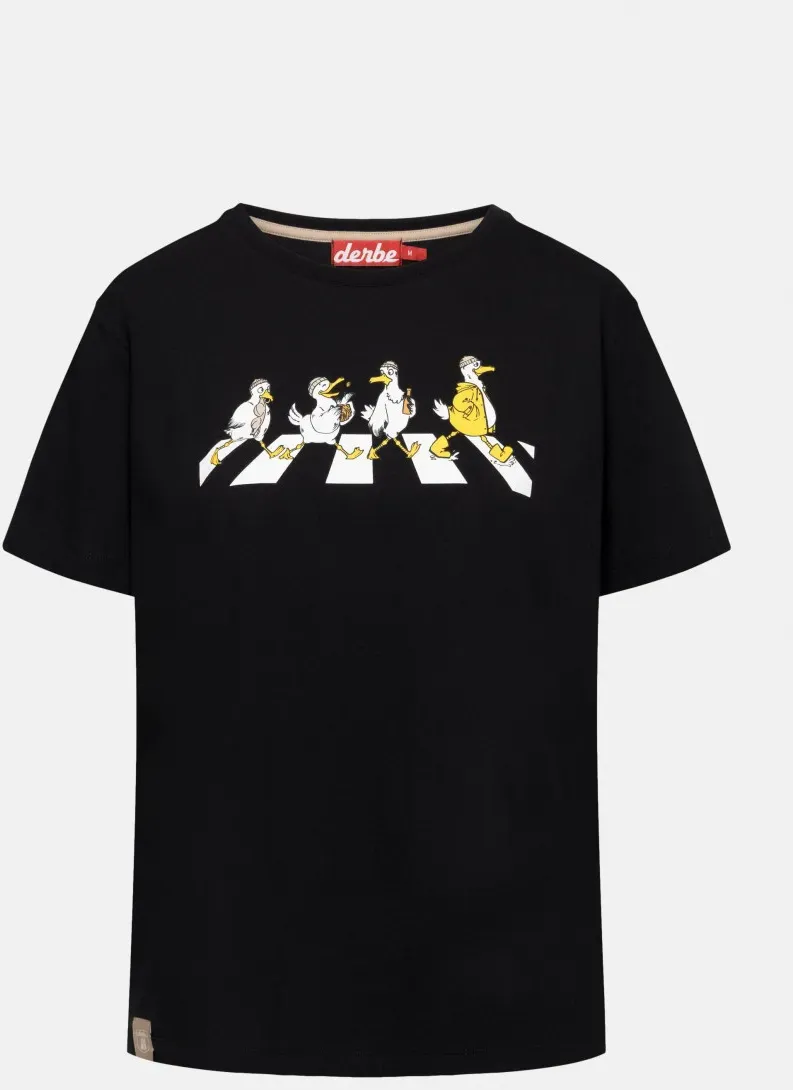 Derbe T-Shirt Abbeymöwen Damen Schwarz GOTS Organic