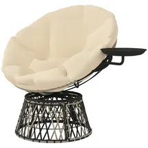 Outsunny Papasansessel Korbsessel 76 x 118 x 88 cm beige 1 St.