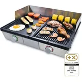 Solis Tischgrill, 2 Heizsystemen, 2200 W, spülmaschienenfeste Grillplatte