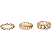 URBAN CLASSICS Chain Ring 3-Pack, Gold, S/M