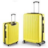 Easy Move ABS Hartschalenkoffer [ERGONOMISCH & SICHER] - Großer Trolley Koffer mit 360° Rädern, Zahlen Schloss - reisekoffer groß, hartschalenkoffer, Luggage (Yellow, 65cm) *