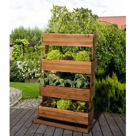 hecht International Hochbeet Cube 4 82 x 50 x 145 cm Braun