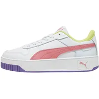 Puma Carina Street Jr Sneaker, White-Passionfruit Silver, 39 EU