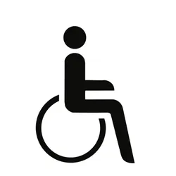 Aufkleber - Piktogramm WC Behinderte/barrierefrei, Folie, 160x160 mm