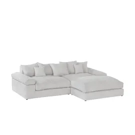 Smart Eckcouch Stoff 2-Sitzer Grau