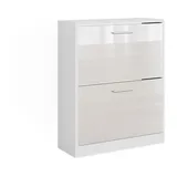 Vicco Schuhschrank Gizmo, Weiß Hochglanz 59 x 72.5 cm 2 Fächern