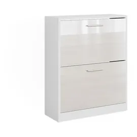 Vicco Schuhschrank Gizmo, Weiß Hochglanz 59 x 72.5 cm 2 Fächern