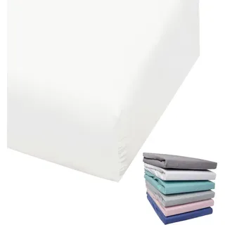 BIERBAUM Spannbettlaken Biber 100 x 200 cm weiß