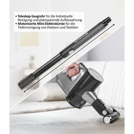 Genius Invictus X6 Ultra Akku Handstaubsauger 16 tlg, Smart Staubsauger mit Staubsensor, 450 Watt, 4 Fach HEPA Filtersystem