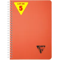 Clairefontaine 327503Cpack - Packung 5x Spiralbücher Hefte Linicolor Essence,