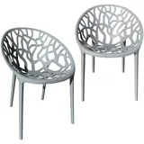 Trisens Bistrostuhl 59 x 60 x 80 cm hellgrau 2 St.