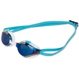 Arena Schwimmbrille arena Python Mirror blue mirror-white-sky, (1-St), Anti-Fog Beschichtung und UV-Schutz blau