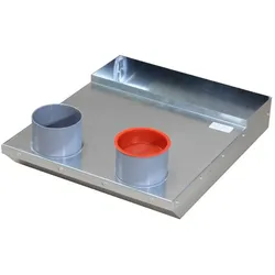 Luftanschlusskasten zur Montage der Zu- und Abluftgitter 2 Abgänge Ø 75 mm Wand 308 mm x 64,5 mm x 370 mm