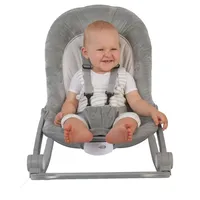 BOJUNGLE Babywippe B-Rocker grau, Babyschaukel mit Musik, Vibration und