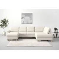 sit&more Wohnlandschaft SIT & MORE "Farö U-Form", beige (creme), B:325cm H:90cm T:187cm, Sofas, Wohnlandschaft, inklusive Federkern, wahlweise mit Bettfunktion und Bettkasten