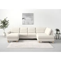 sit&more Wohnlandschaft SIT & MORE "Farö U-Form", beige (creme), B:325cm H:90cm T:187cm, Sofas, Wohnlandschaft, inklusive Federkern, wahlweise mit Bettfunktion und Bettkasten