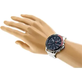 Tommy Hilfiger Multi Zifferblatt Quarz Armbanduhr Bank - Weiß/Silber/Dunkelblau