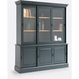 La Redoute Interieurs Geschirrschrank Poiret, 6 Türen, Aus Massiver Kiefer Und Mdf anthrazit
