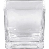 Sandra Rich Vase Glas Kastenvase Glasvase -CUBE- quadratisch klar 1 x 8 x 8 cm