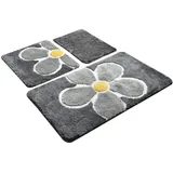 Setmat Set (3-teilig) grau Blumenmotiv