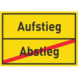 Aufstieg Abstieg Aufkleber Ortsaufkleber A5 (148x210mm)