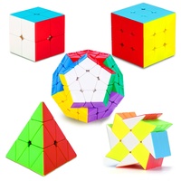 Coolzon Zauberwürfel Set, 5 Stück Speed Cube Set 2x2 3x3 Pyraminx Speedcube Fenghuolun Zauberwürfel, 3D Puzzle Magic Cubes für Kinder Erwachsene Anfänger