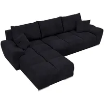 bromarkt Ecksofa NUBES Schlaffunktion Bettkasten L-Form 298x184x85cm Graphit - Grau