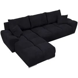 bromarkt Ecksofa NUBES Schlaffunktion Bettkasten L-Form 298x184x85cm Graphit - Grau