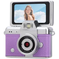 Fockety MiniSchlüsselanhängerKamera, 720P HD RetroDigitalkamera mit 1,47ZollKlappbildschirm, Tragbare Kleine Kamera für Reisen, Schule, Party, Studium, Geburtstagsgeschenk (Purple)
