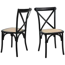 SIT Möbel Rattanstuhl gepolstert schwarz 2er Set