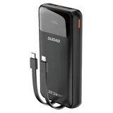 DUDAO Powerbank 20000mah 22.5W PD USB-C USB-A Mit Integriertem Iphone Lightning Usb-c Kabel / Schwarz