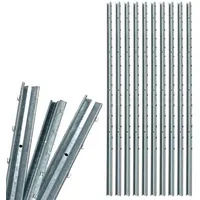 Estexo Weidezaun Pfosten 10 x 195 cm Silber/Metall