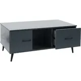 Mendler Couchtisch HWC-N89, Beistelltisch Sofatisch, Schubladen Türen Fächer Melamin Holz, 43x100x60cm ~ Marmor-Optik grau