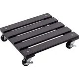 Metafranc WPC-Pflanzenroller 300 x 300 mm-60 kg Tragkraft-Anthrazit-PP-Räder-Feststeller-Witterungsbeständig/Outdooroller/Untersetzer mit Rollen/Transporthilfe für Pflanzen / 825110
