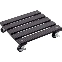 Metafranc WPC-Pflanzenroller 300 x 300 mm-60 kg Tragkraft-Anthrazit-PP-Räder-Feststeller-Witterungsbeständig/Outdooroller/Untersetzer mit Rollen/Transporthilfe für Pflanzen / 825110