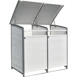 MuCoLa Mülltonnenbox Doppelbox 140 x 127 cm grau