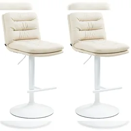 deluke Barhocker TURIN 2er Set  Creme/Weiß Kunstleder