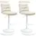 deluke Barhocker TURIN 2er Set  Creme/Weiß Kunstleder
