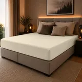 BettwarenShop Spannbettlaken für Boxspring Matratzen Ultra Stretch 180x200 cm | ecru - beige