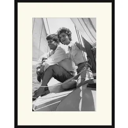 ANY IMAGE Digitaldruck »John und Jackie Kennedy«, Rahmen: Buchenholz, Schwarz