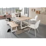 Home affaire Esstisch Tristan, mit Baumkante beige 200 cm x 77 cm x 100 cm